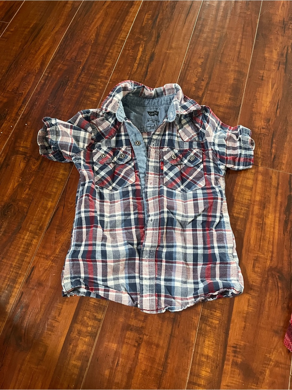 Levi's Red, Blue & White Plaid Short-Sleeve Button-Down